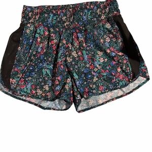 Dip Floral Athletic Shorts - Black and Multicolor